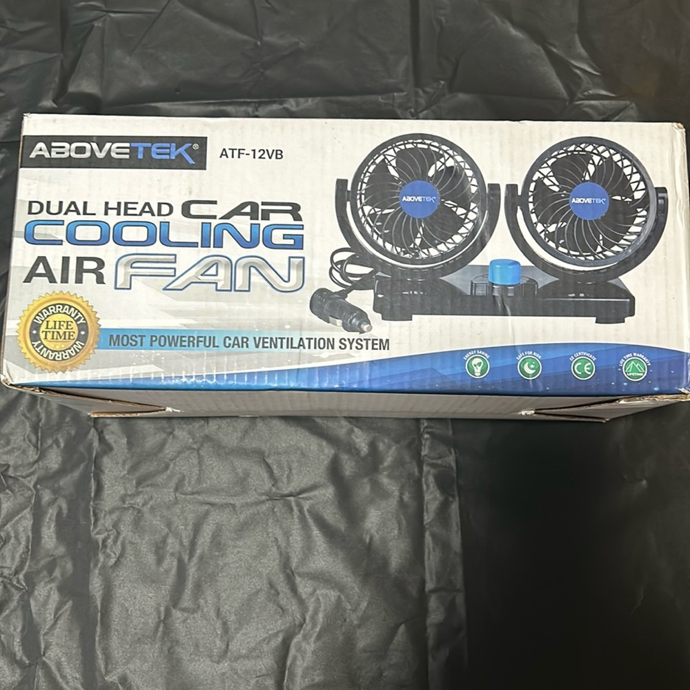 Dual head car cooling air fan